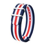 Hirsch NATO óraszíj Kék, Fehér és Piros - 18mm / M/L -270mm