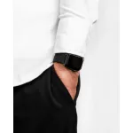 Hirsch Vocem Fekete Apple Watch óraszíj - 20mm / L -120/80mm