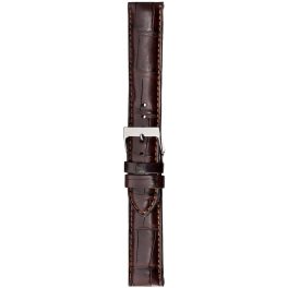 Herzog Premium Kroko valódi krokodilbőr sötétbarna - 17mm / M/L - 115/75mm   Herzog Premium Kroko valódi krokodilbőr sötétbarna - 17mm / M/L - 115/75mm