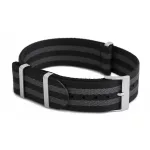 Phenomenato Premium Nato Óraszíj "James Bond" Fekete-Szürke - 22mm / L/XL- 335mm